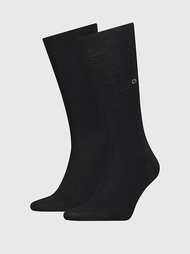 Calvin Klein USA 2 Pack Organic Cotton Crew Mens Socks Black 3689715-ME